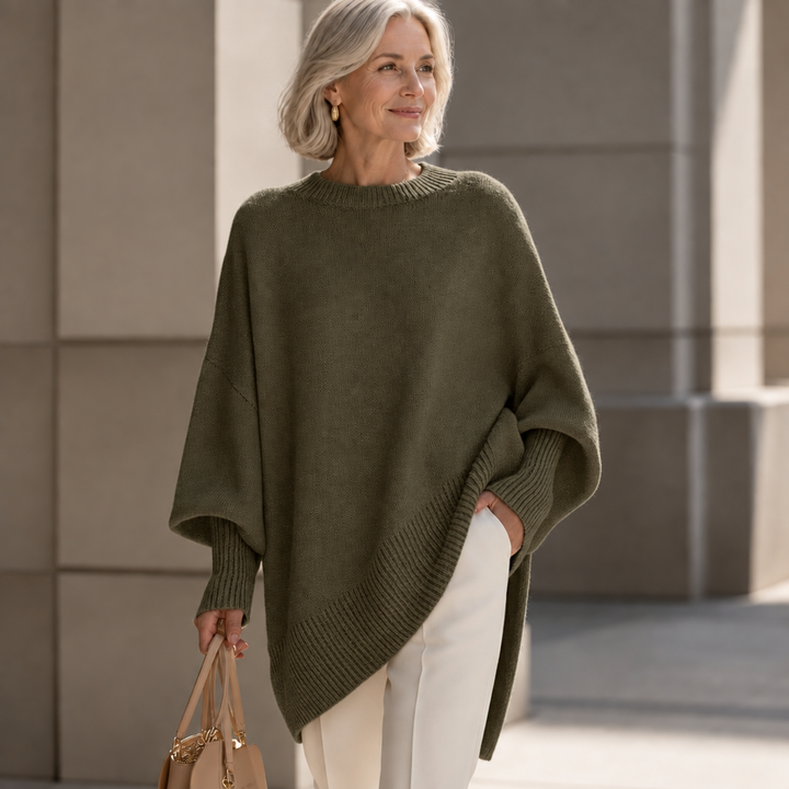 Isolde | Oversized Drape Knit Sweater