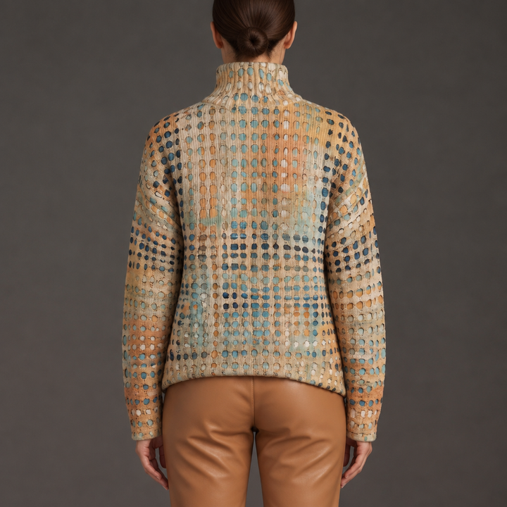 Iris | Artful Print Turtleneck