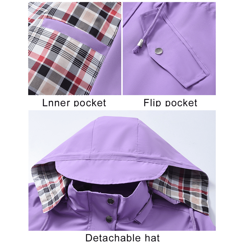 Imogen | Lightweight Rain Jacket – Water-Resistant, Cinched Waist, Detachable Hood