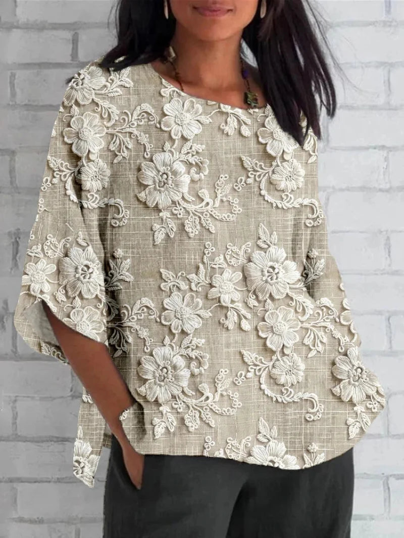 Women’s Blouse | Vintage Floral Embroidery