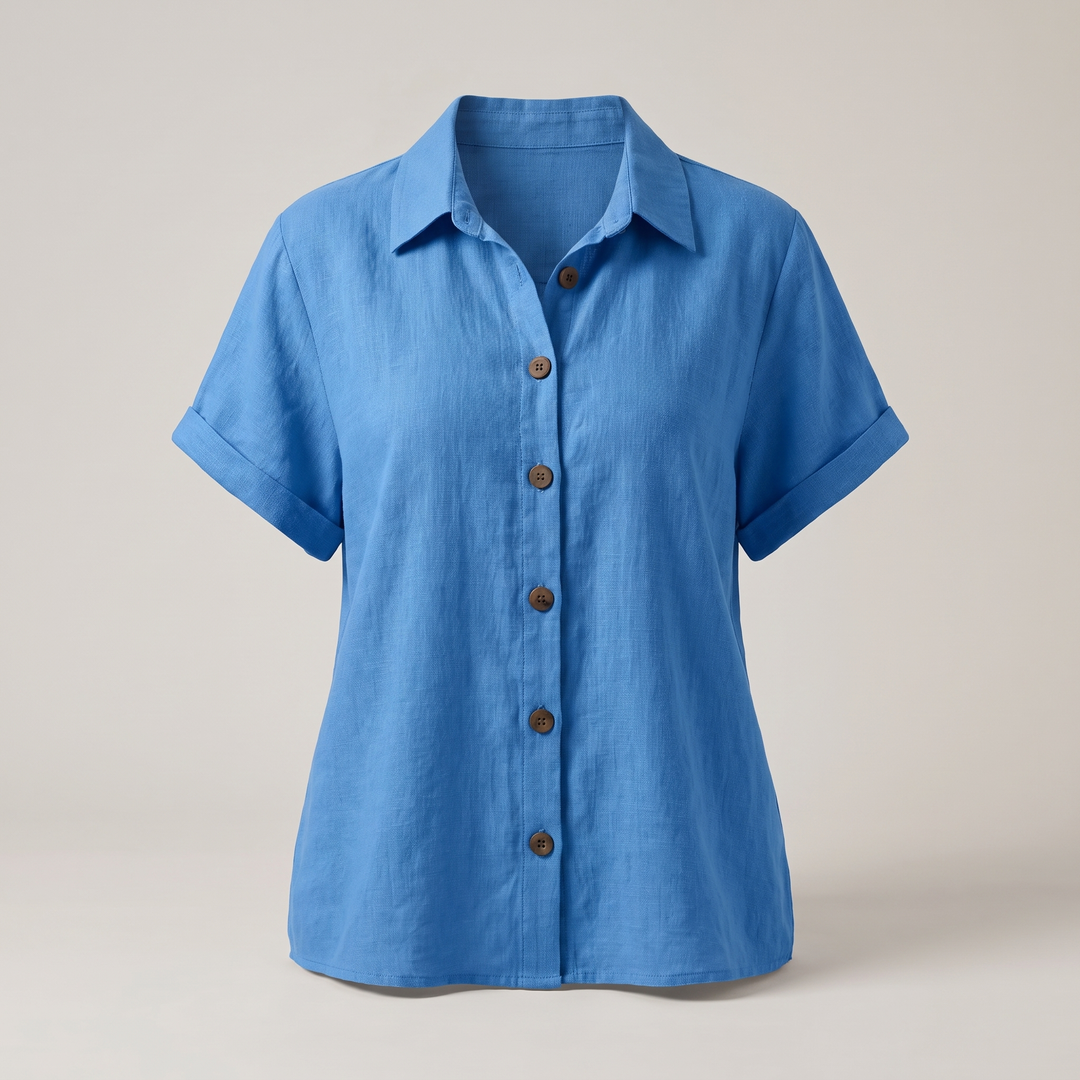 Zara | Classic Button-Front Blouse – Soft Cotton Blend, Easy Fit