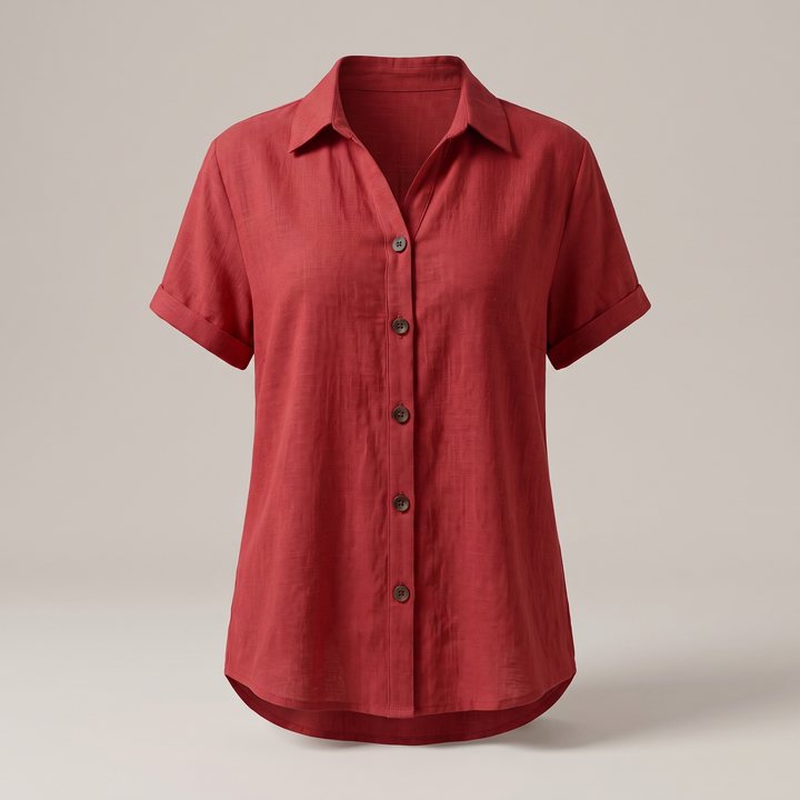 Zara | Classic Button-Front Blouse – Soft Cotton Blend, Easy Fit