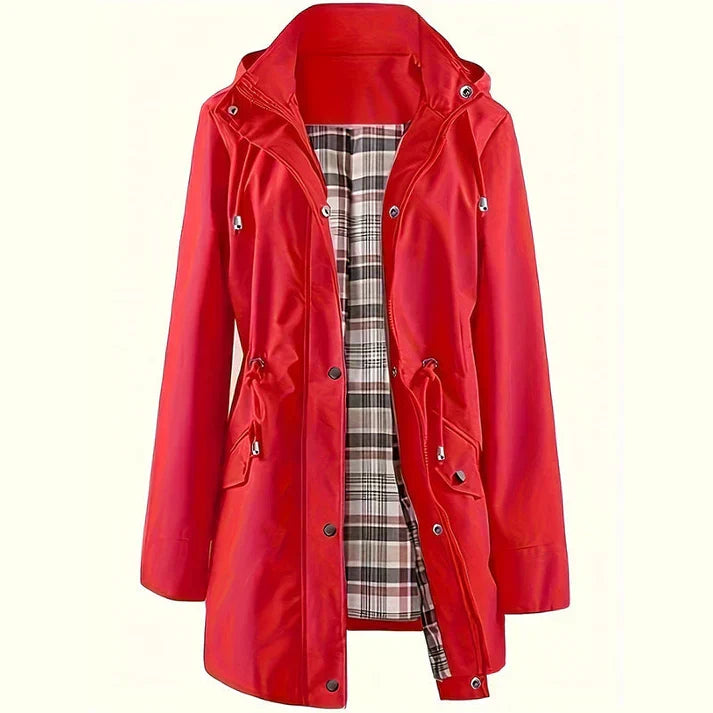 Imogen | Lightweight Rain Jacket – Water-Resistant, Cinched Waist, Detachable Hood