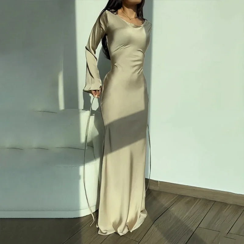 Nora - Satin Maxi Dress