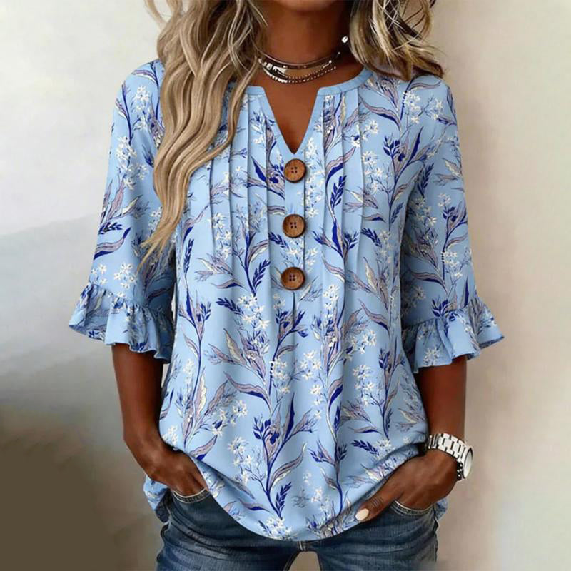 Comfort Blouse with Floral Pattern