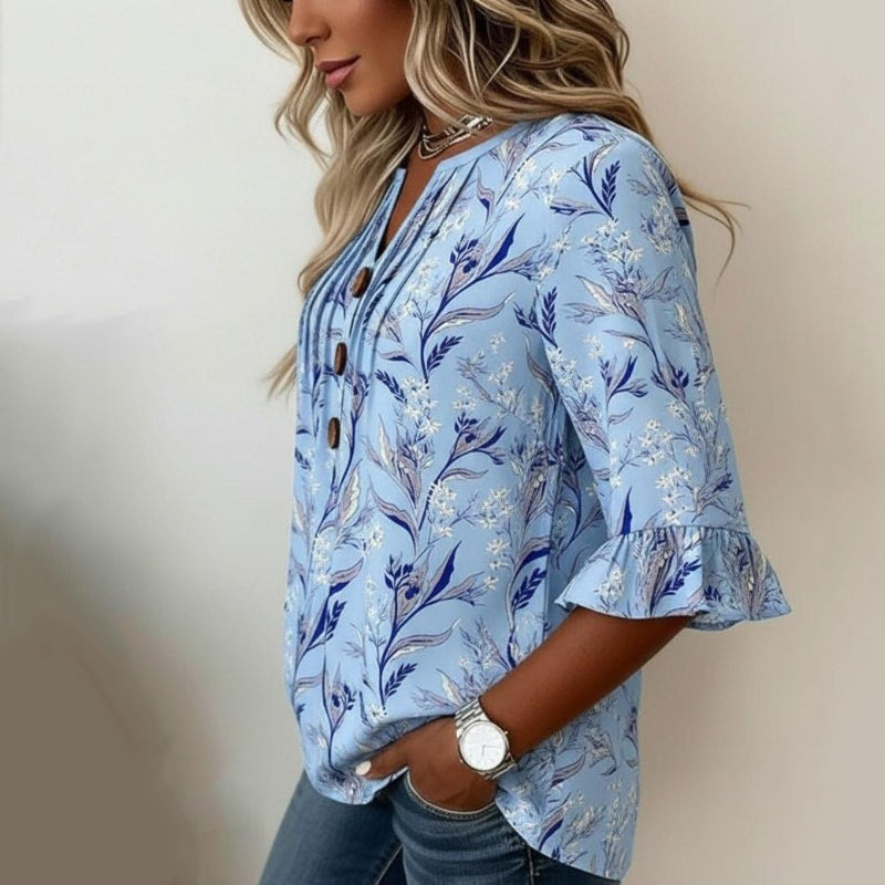 Comfort Blouse with Floral Pattern