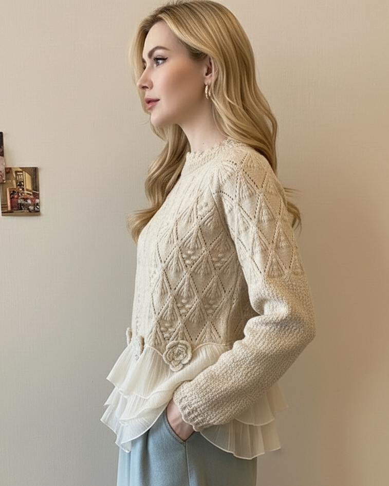 Ruvella | Soft Ruffle Jumper – Feminine Detail, Relaxed Never-Clingy Fit