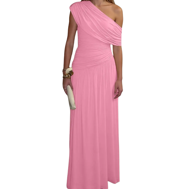 CELINA™ – Sexy Asymmetric Pleated Midi Dress