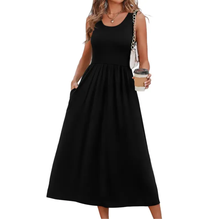TEMPERANCE™ – Boho Halter Neck Flowy Midi Dress