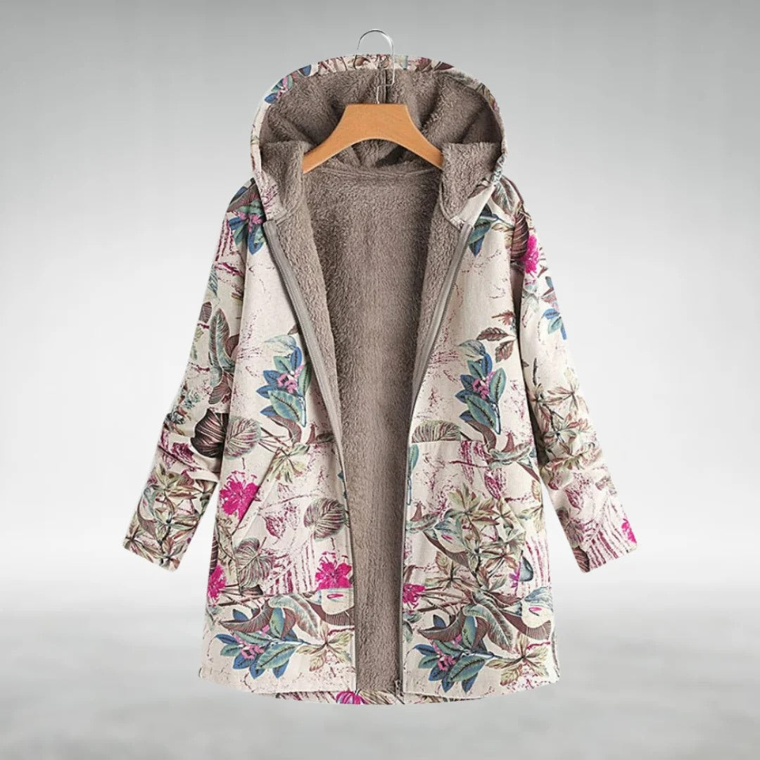Melvaris | Pretty Floral Fleece Jacket – Soft, Warm & Flattering Fit
