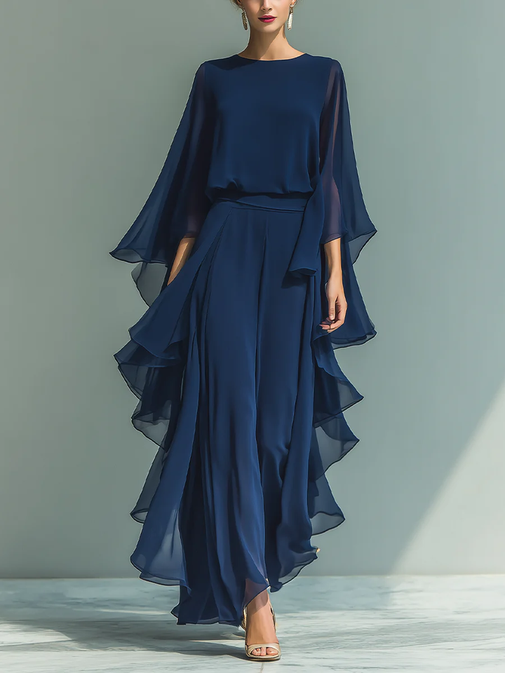 Aurora | Elegant chiffon outfit with ruffles