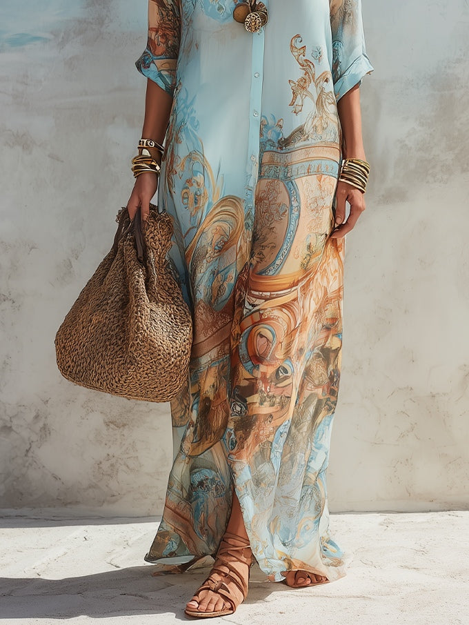 Serena | Mediterranean Blouse Dress