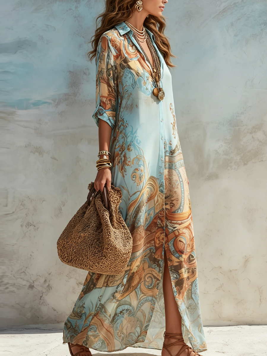 Serena | Mediterranean Blouse Dress