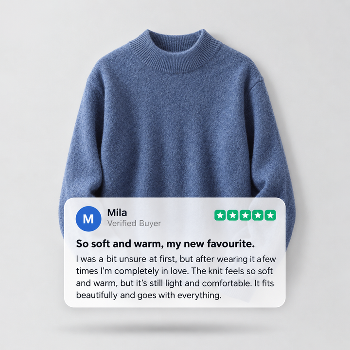 Arlington | Soft Mock Neck Jumper – Relaxed Non-Cling Fit, Warm Not Hot