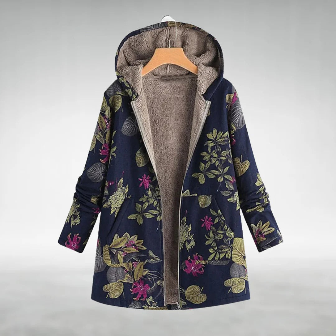 Melvaris | Pretty Floral Fleece Jacket – Soft, Warm & Flattering Fit