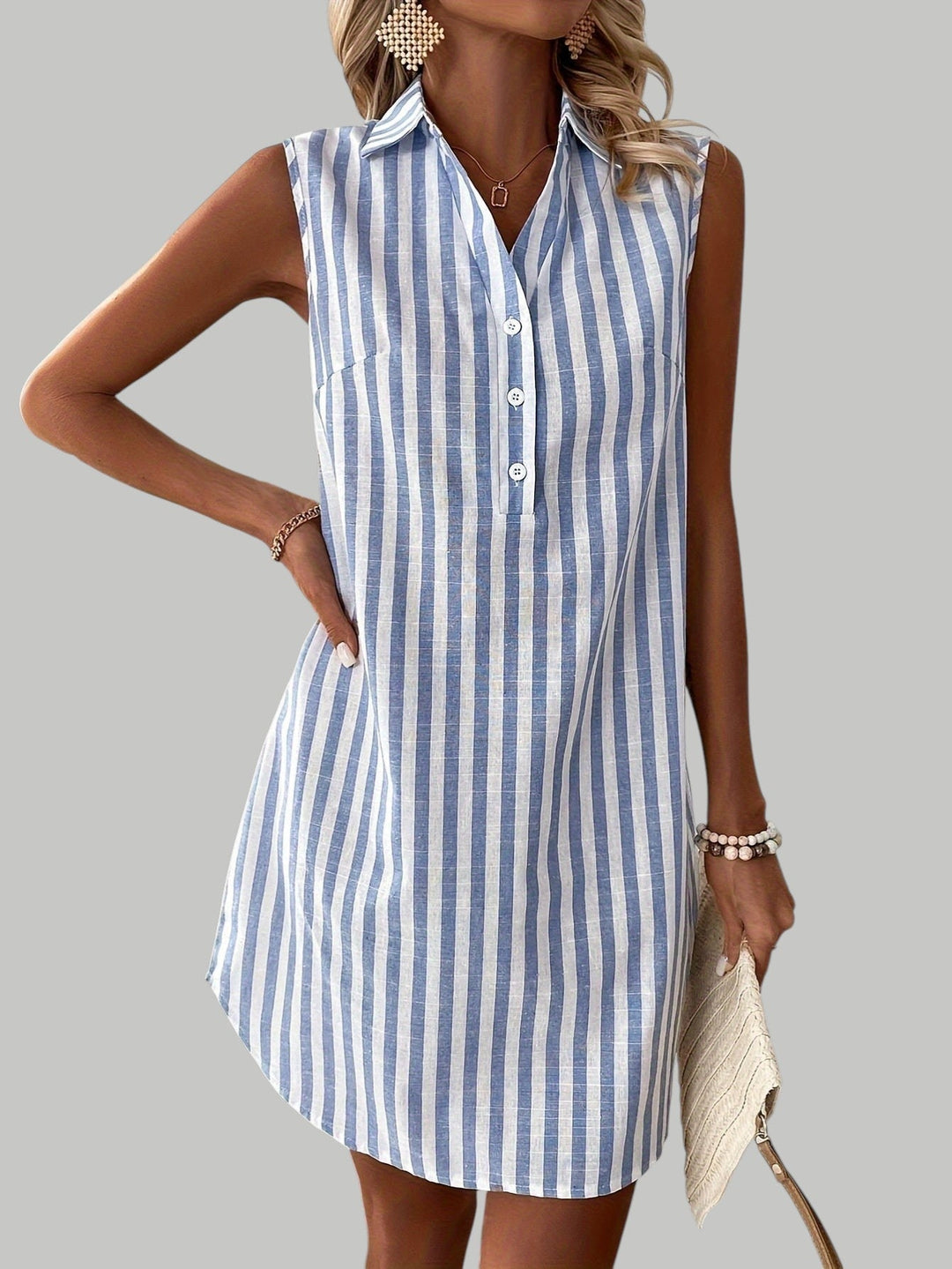 Frenzi - Striped Shirt Dress