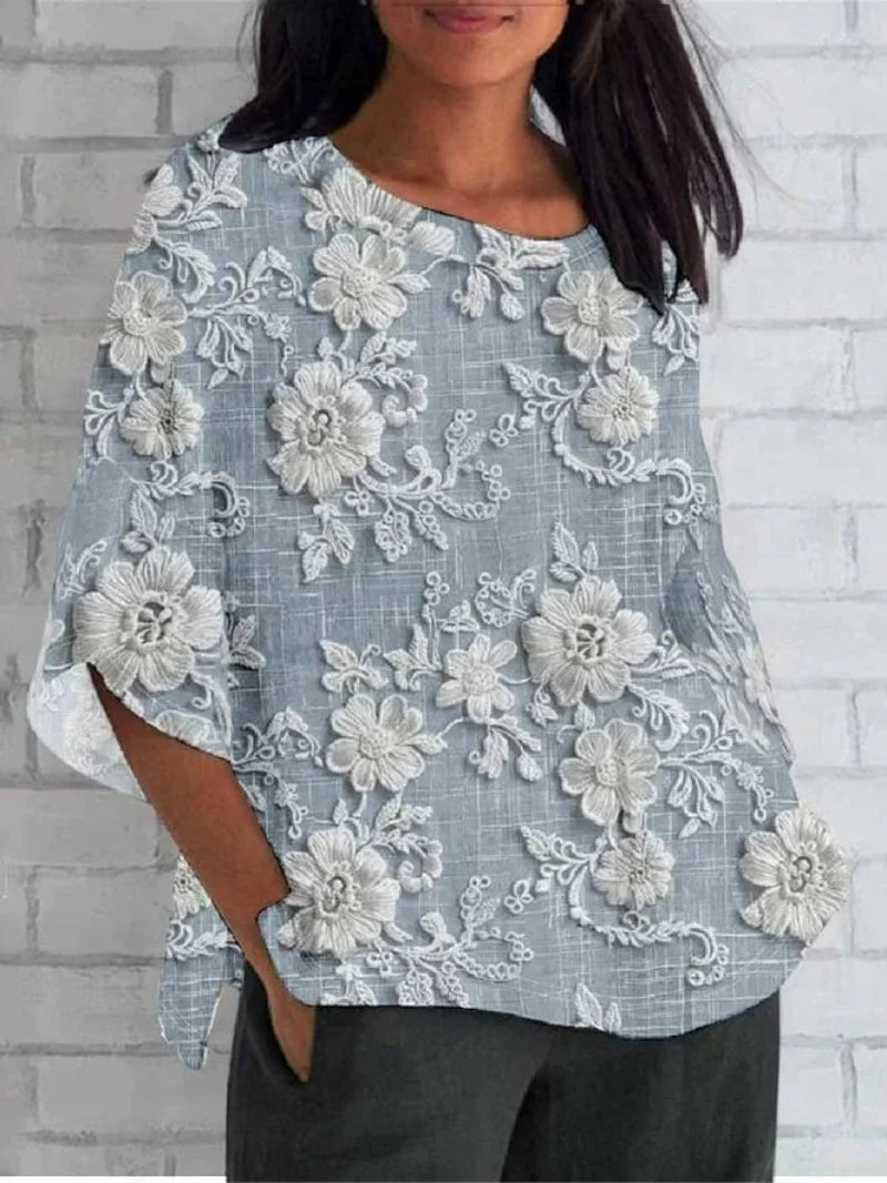 Women’s Blouse | Vintage Floral Embroidery