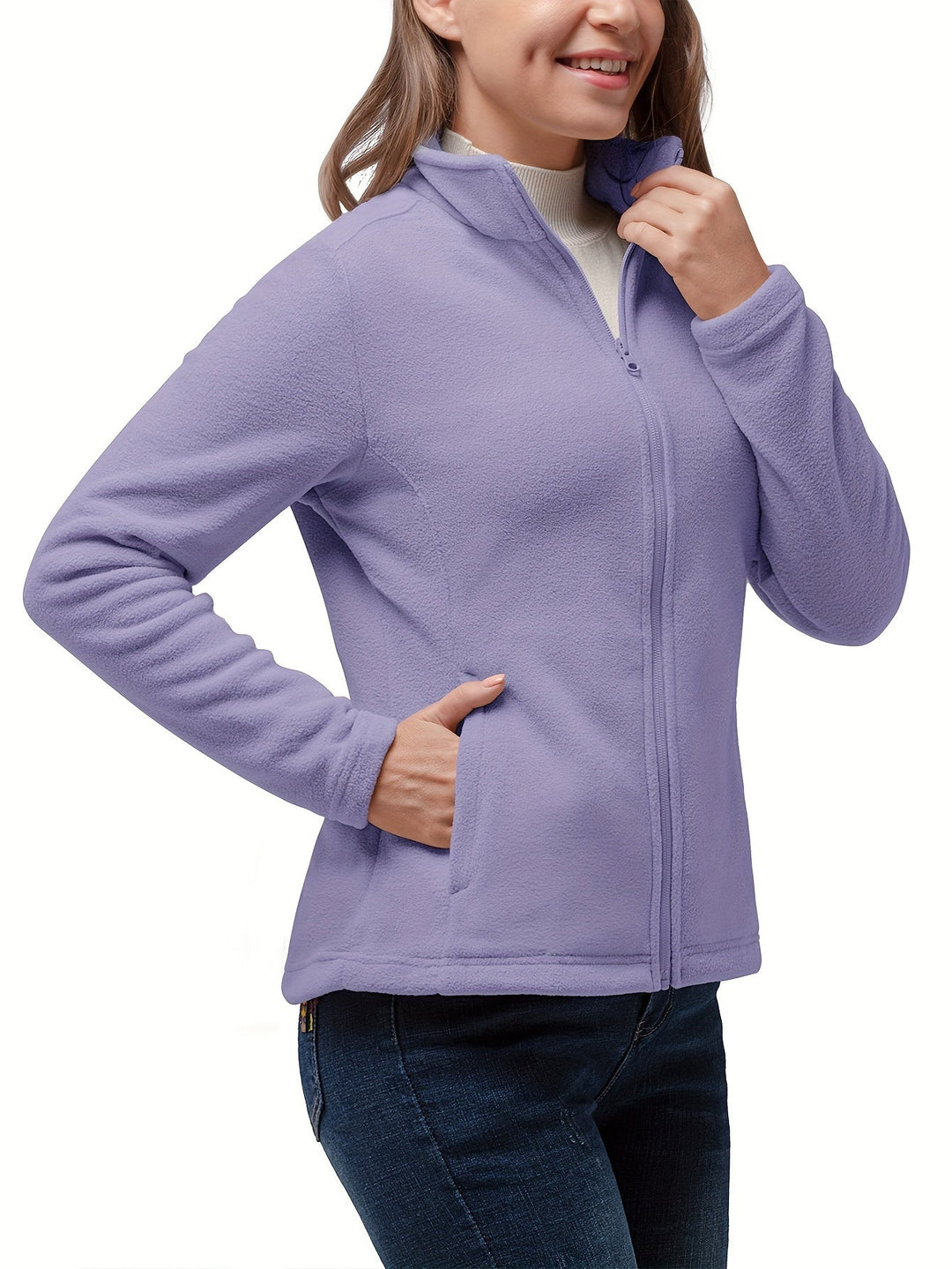 Willow | Cosy Full-Zip Fleece Jacket – Warm Without the Bulk, High Collar