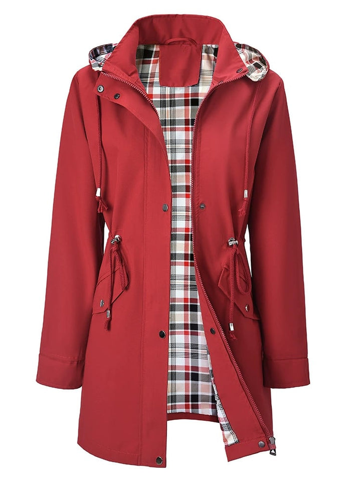 Imogen | Lightweight Rain Jacket – Water-Resistant, Cinched Waist, Detachable Hood