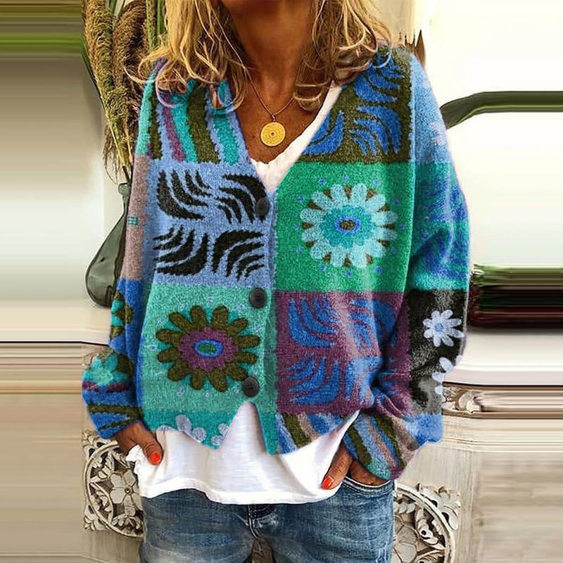 Bridget | Printed Button Cardigan