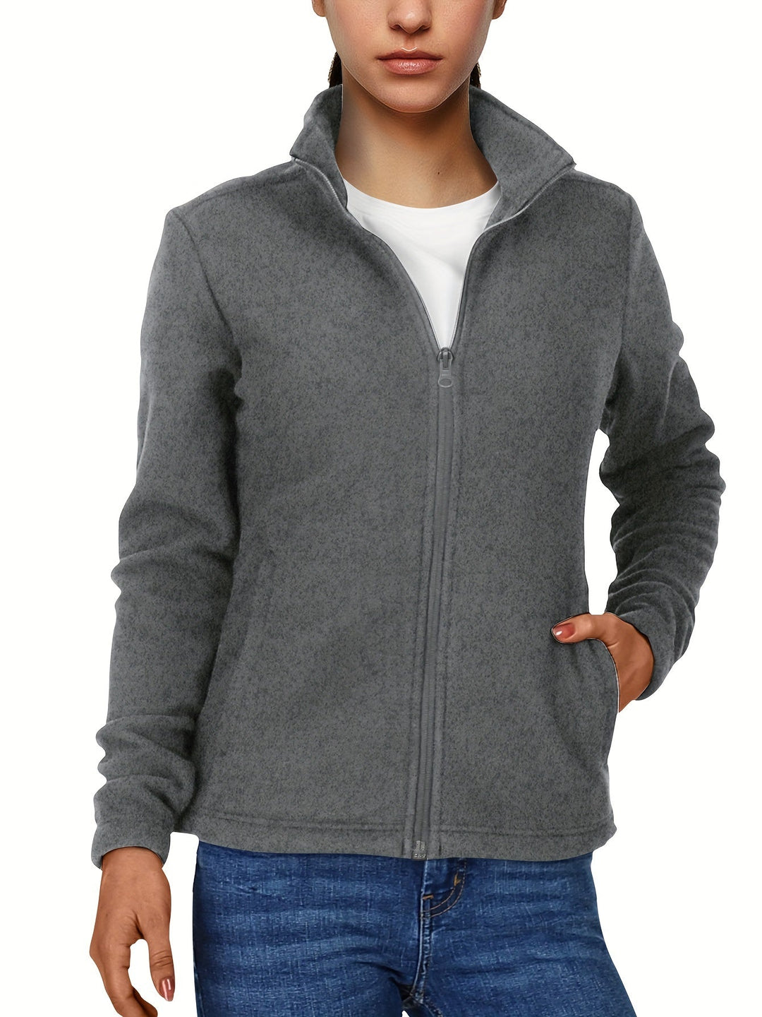 Willow | Cosy Full-Zip Fleece Jacket – Warm Without the Bulk, High Collar