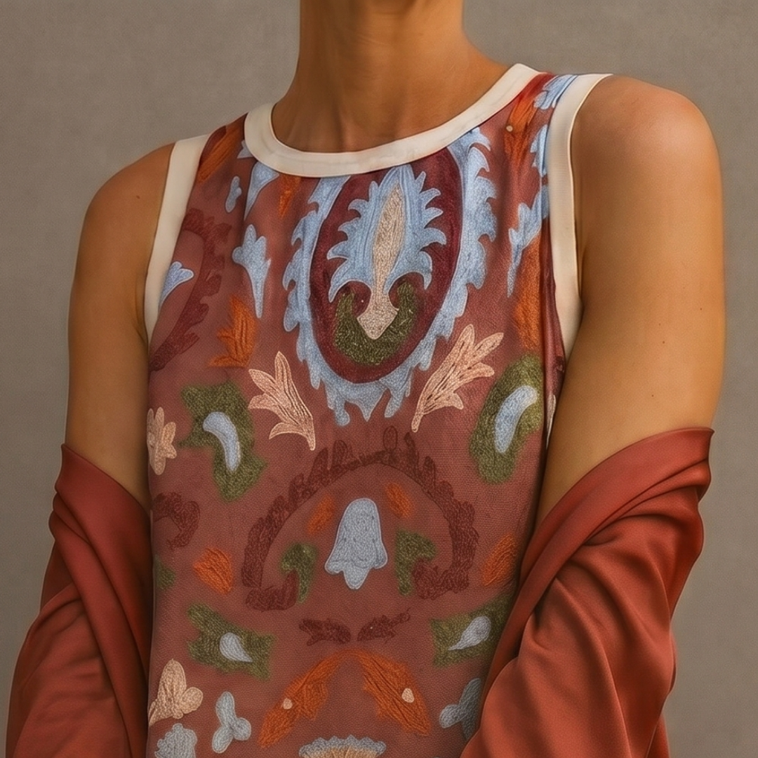 Victoria | Printed Maxi Dress with Matching Layer