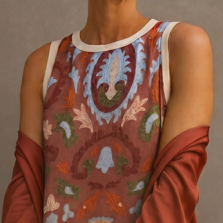 Victoria | Printed Maxi Dress with Matching Layer