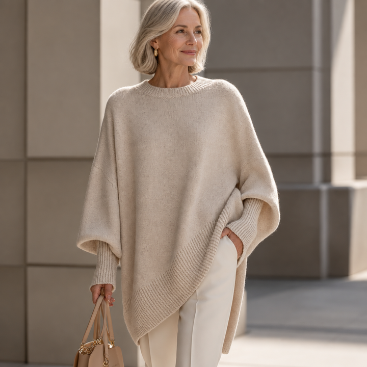 Isolde | Oversized Drape Knit Sweater
