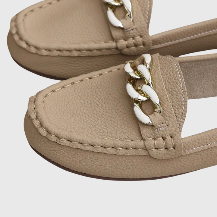 Melissa | Women's Orthopedic Loafers with Cushioned Insole and Gold Chain