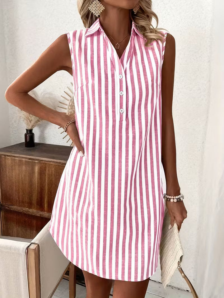 Frenzi - Striped Shirt Dress