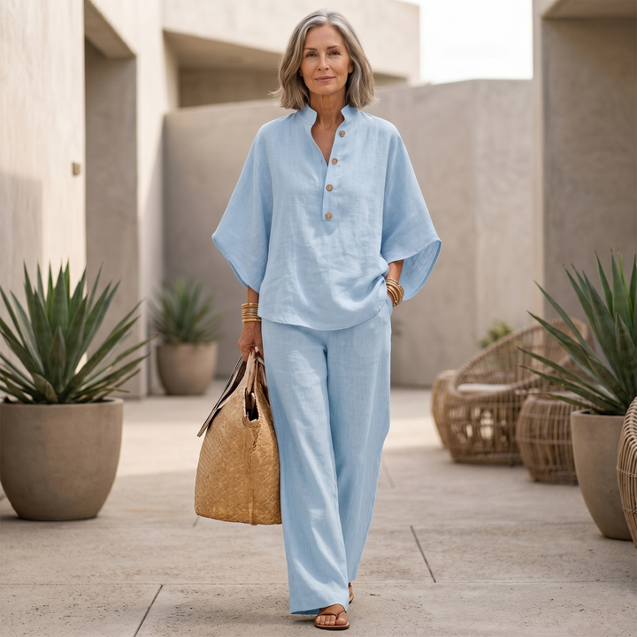 Avenira | Linen Batwing Sleeves Set