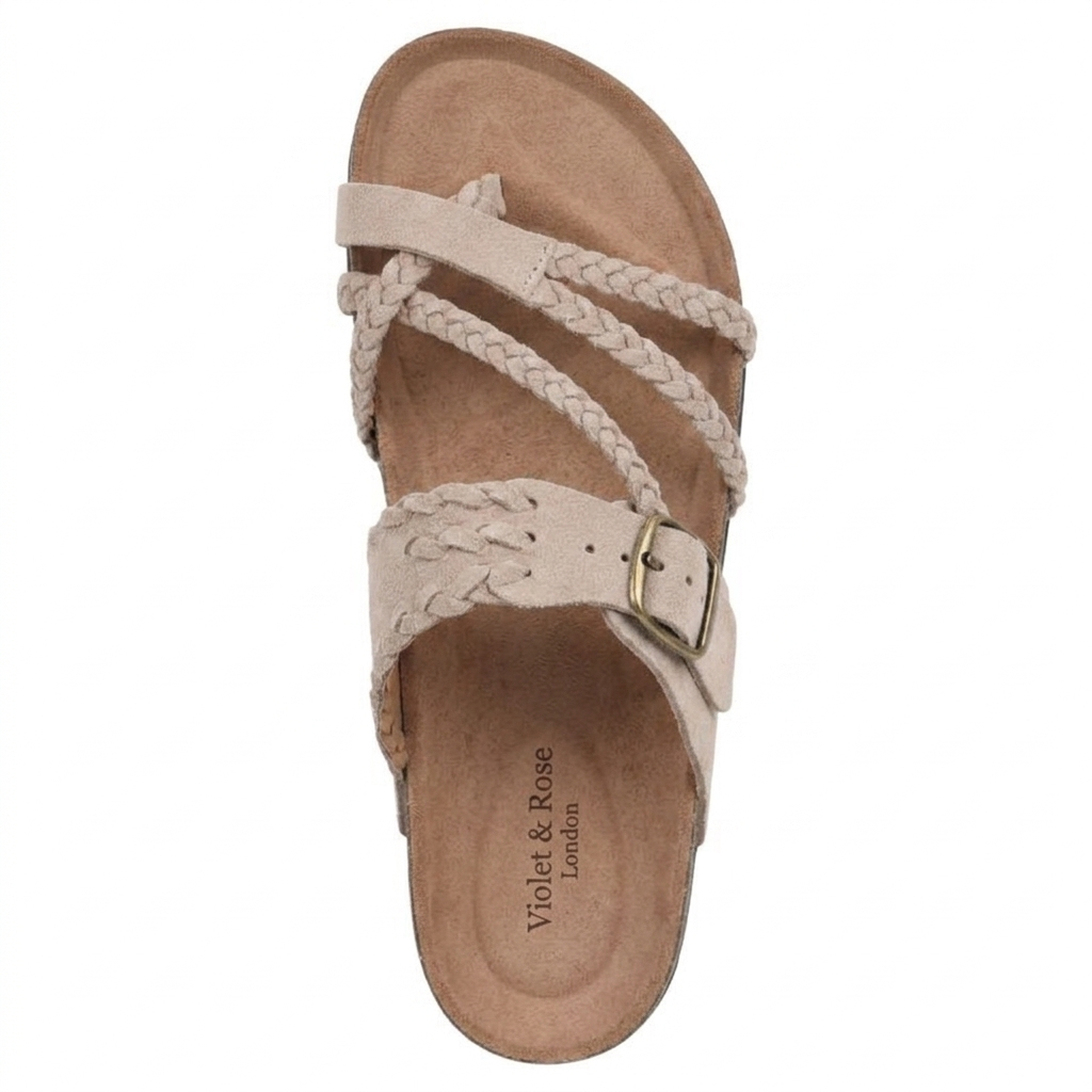 Adriana I Braided cork sandals