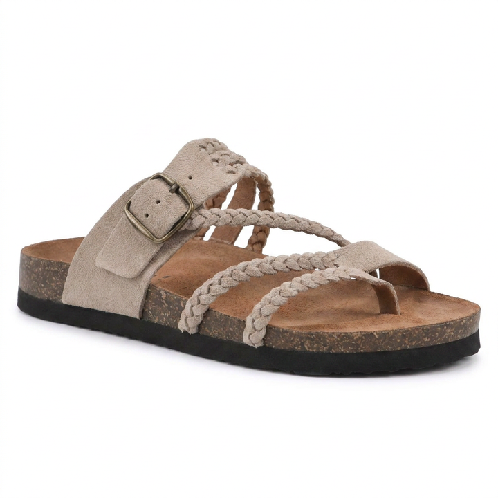 Adriana I Braided cork sandals