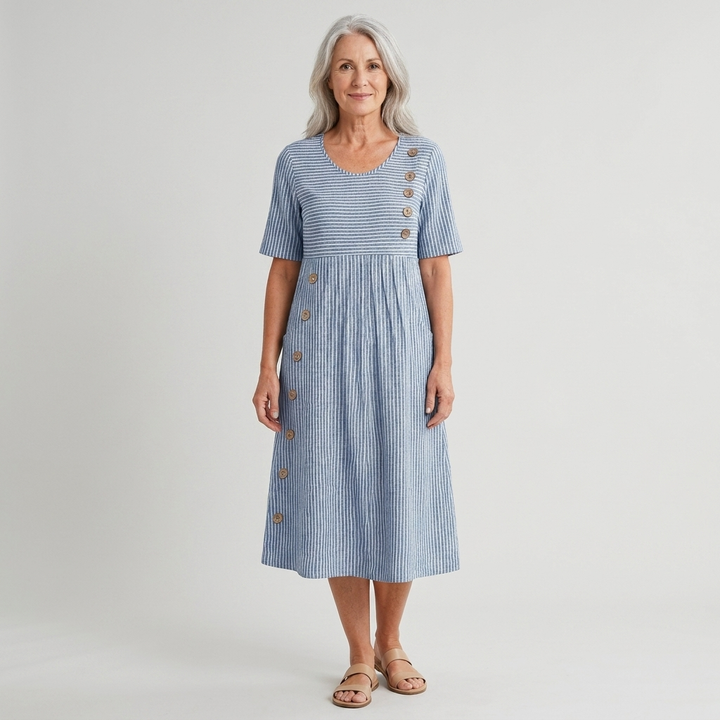Nora | Striped Midi Dress