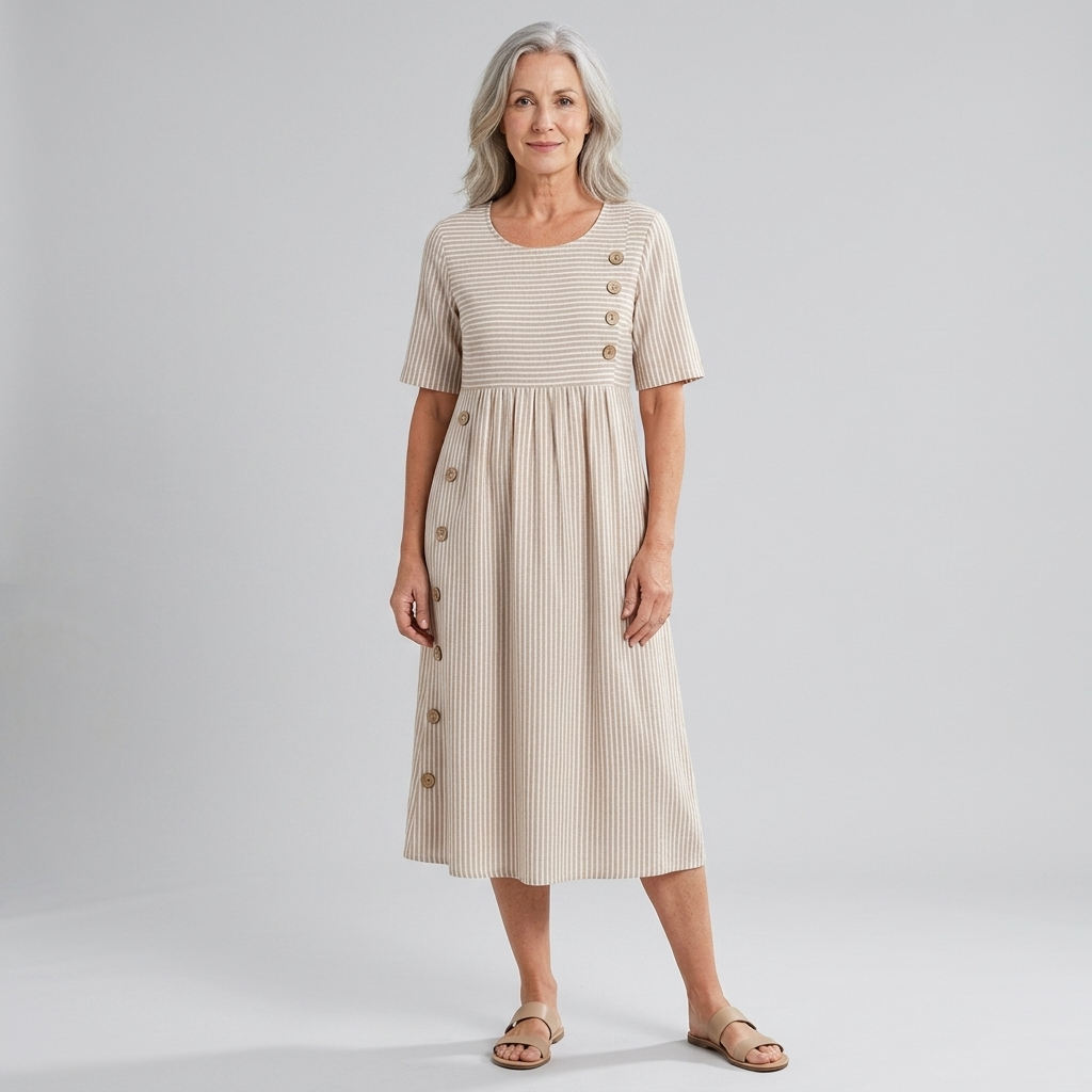 Nora | Striped Midi Dress