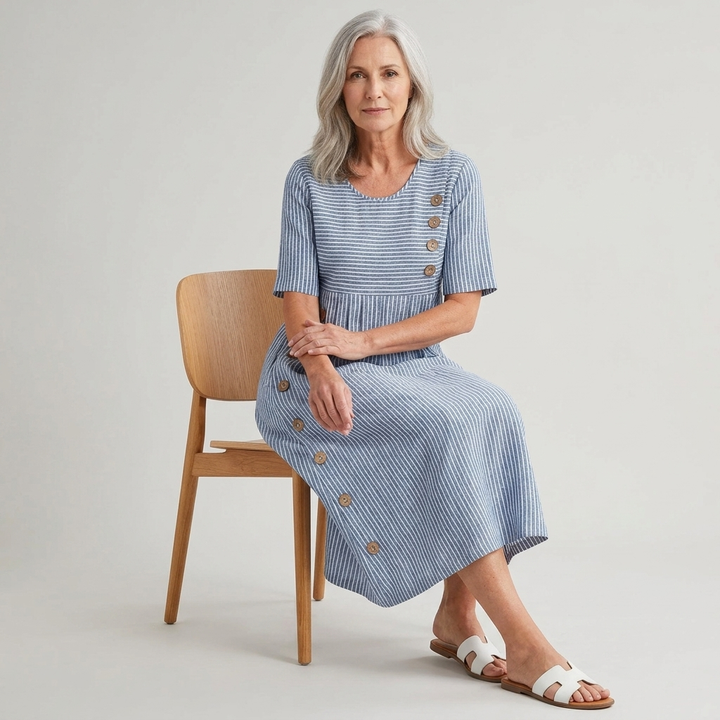 Nora | Striped Midi Dress