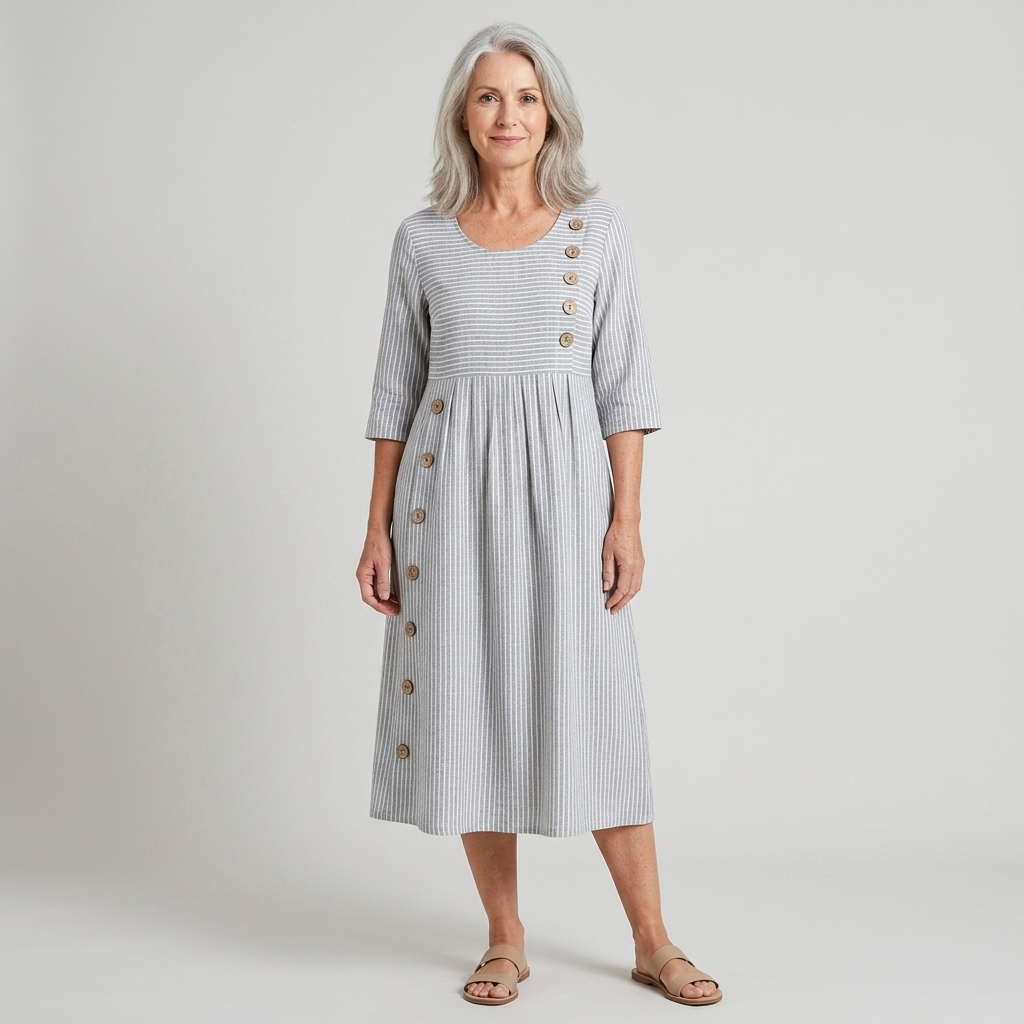 Nora | Striped Midi Dress