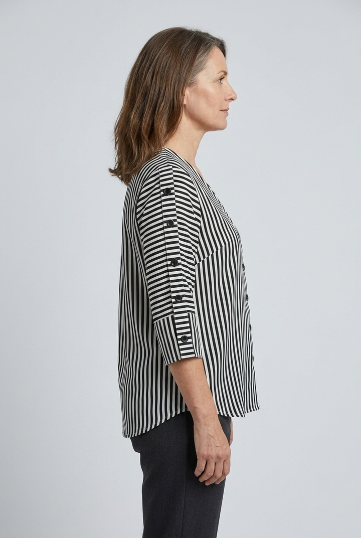 Harriet | Striped V-Neck Blouse