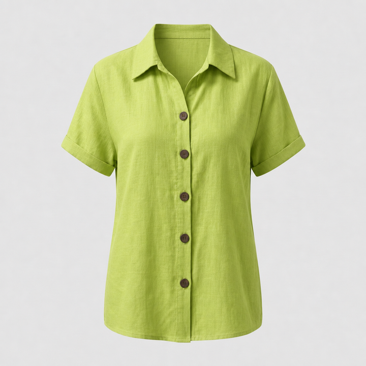 Zara | Classic Button-Front Blouse – Soft Cotton Blend, Easy Fit