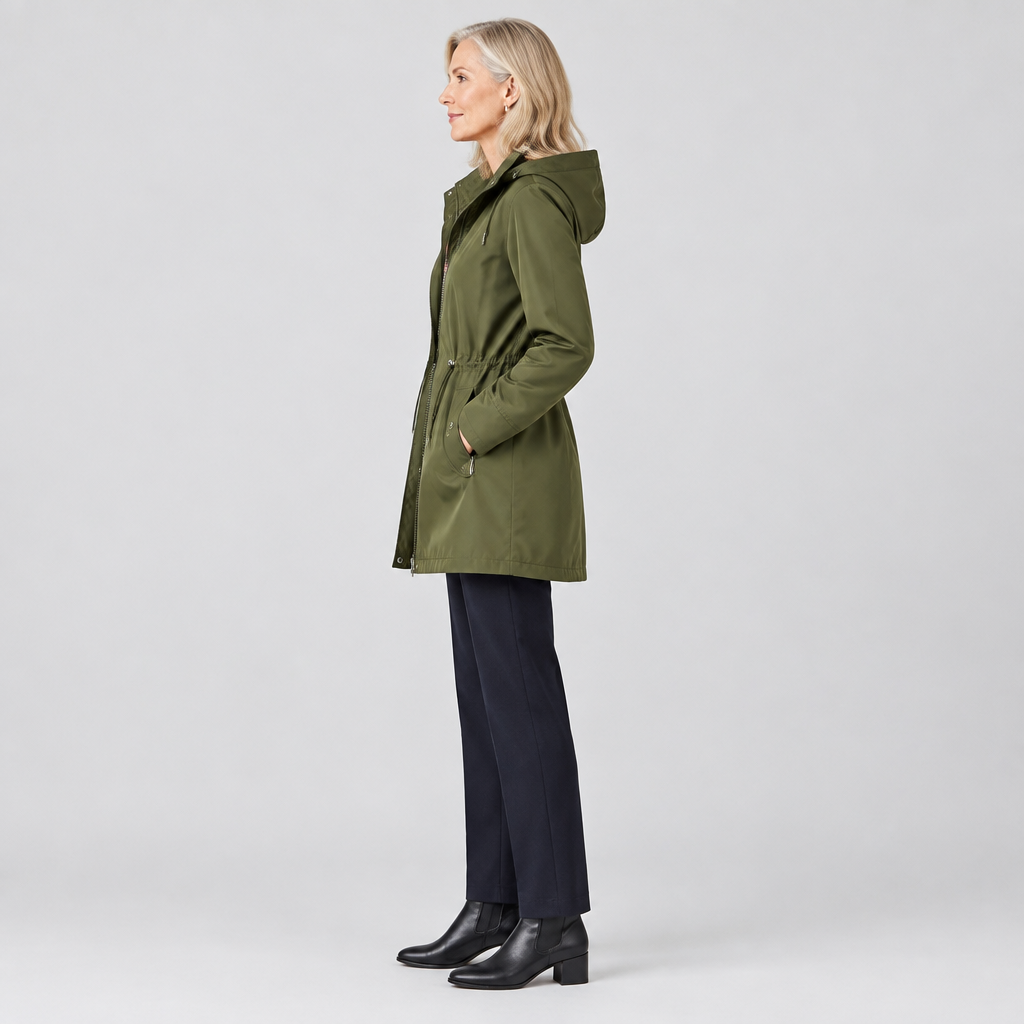 Imogen lightweight rain jacket, side view