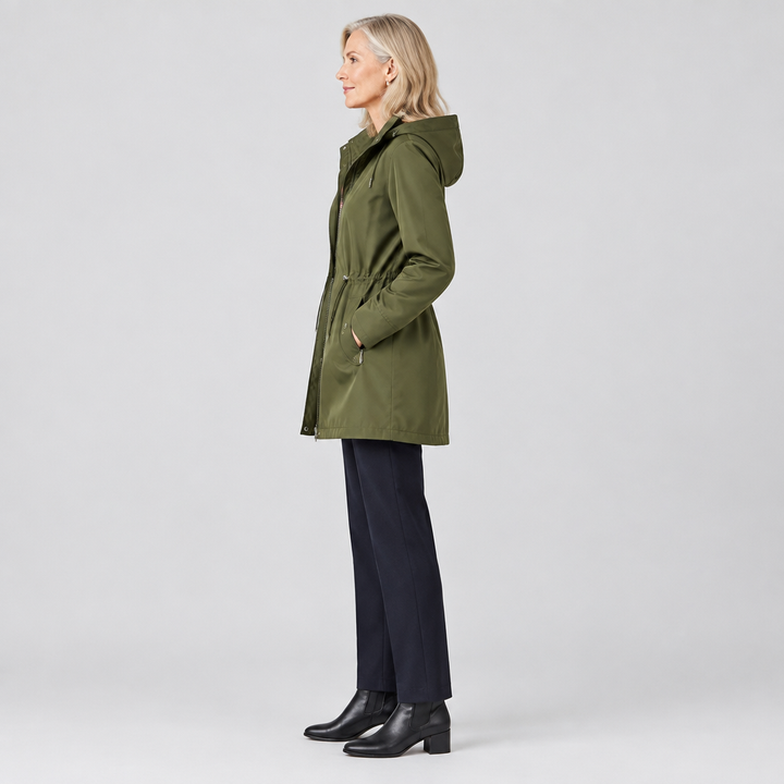 Imogen lightweight rain jacket, side view