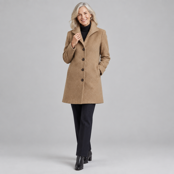 Woman wearing the Serena classic heritage coat