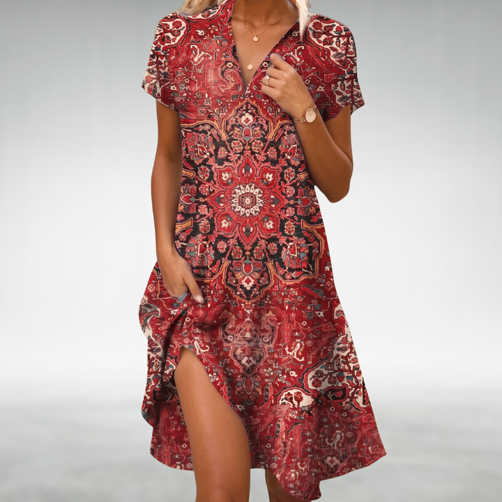 Moira | Lightweight Floral Midi Dress – Breathable, Relaxed Flowing Fit