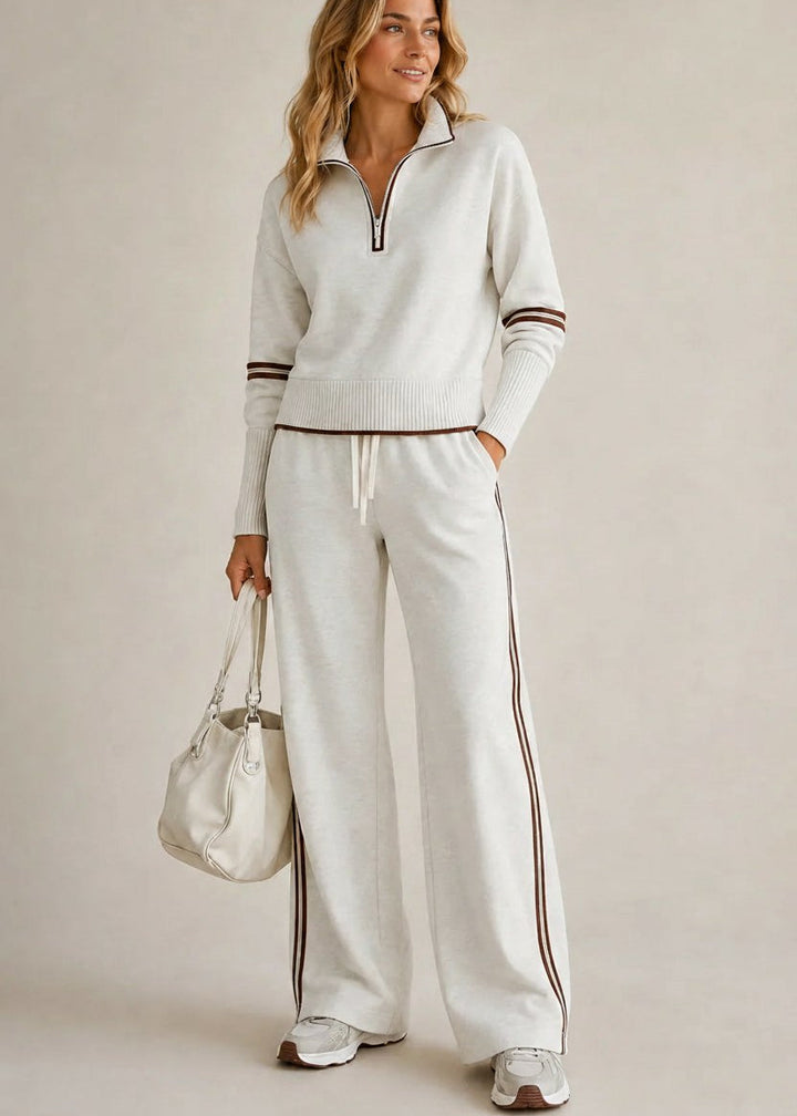 Kate Set | Half-Zip Jumper & Wide-Leg Trousers