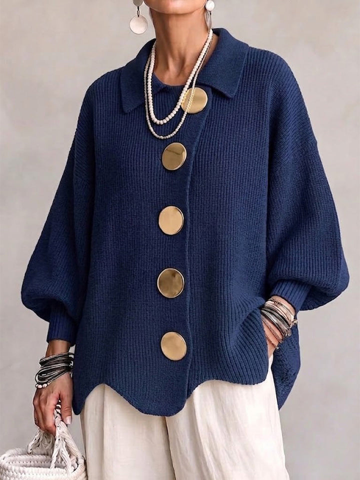 Iolanthe | Collared Cardigan With Metal Buttons