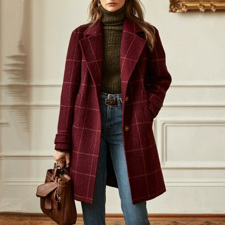 Eleanor | Tailored Notched-Lapel Coat – Fully Lined, Flattering Flared Hem, Button Front
