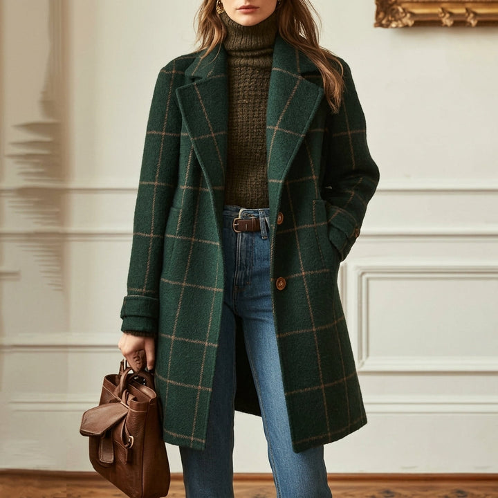 Eleanor | Tailored Notched-Lapel Coat – Fully Lined, Flattering Flared Hem, Button Front