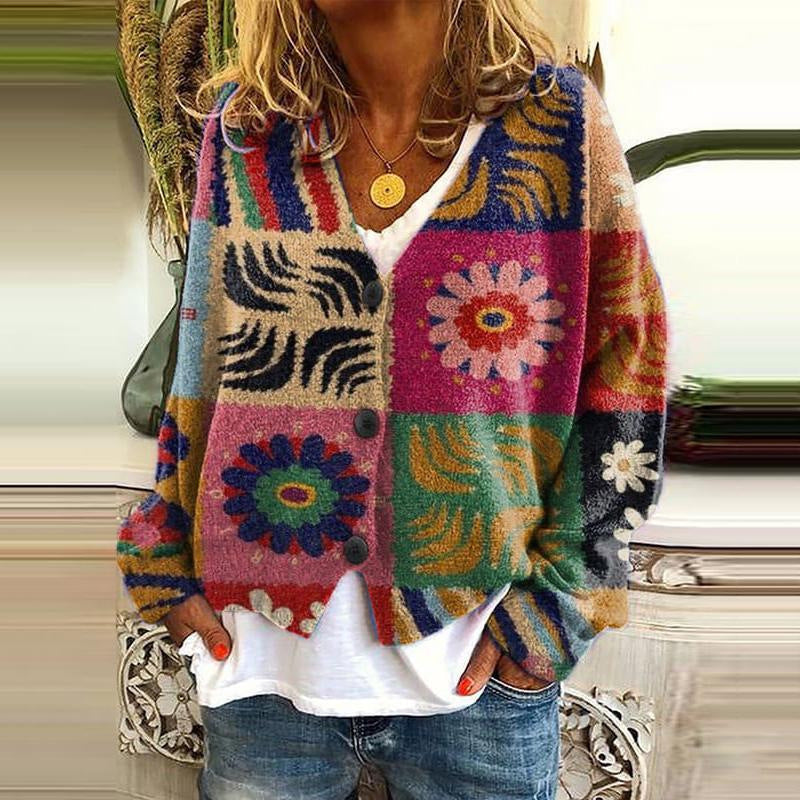 Bridget | Printed Button Cardigan