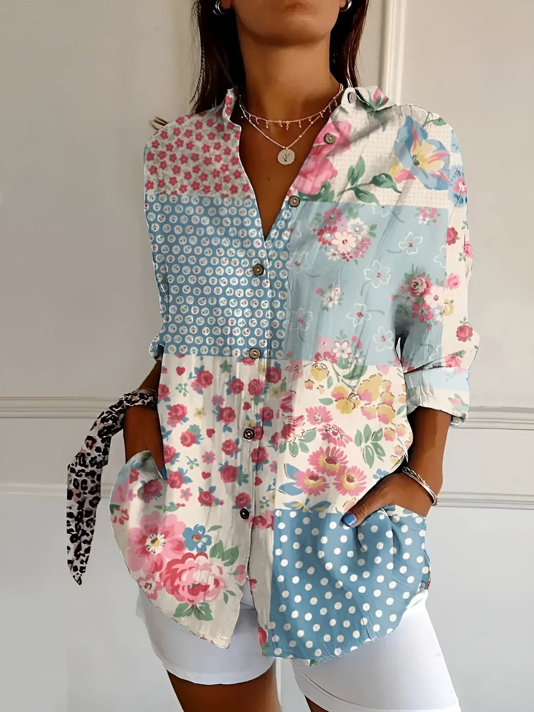 Women’s Blouse | Button-Front with Prints