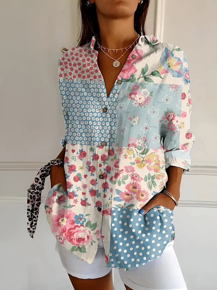 Women’s Blouse | Button-Front with Prints